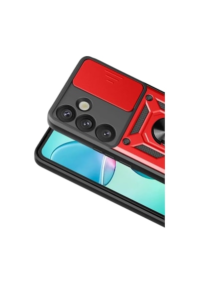 Newface Samsung Galaxy S26 Pars Lens Yüzüklü Silikon - Kırmızı