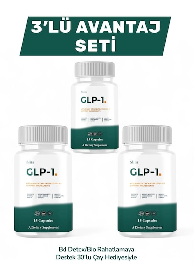 3 Kutu Glp-1 Good Laboratory Practice Tarçın,yeşil Çay Ve Yaban Mersini Ekstratı Içeren Detox Için Yardımcı Takviye Edici Gıda Kapsülü 3 X15 Caps 20'lu Çay Hediyesiyle