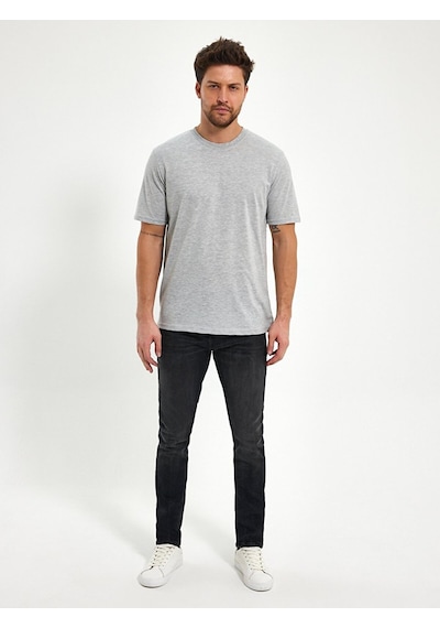 Ltb Bisiklet Yaka Basic Erkek T-Shırt Gri 01224845226089 - 217 Gri