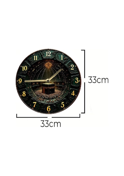 Kâbe Temalı 3d Görünümlü Mdf Duvar Saati 33 Cm Sdw286 Renkli