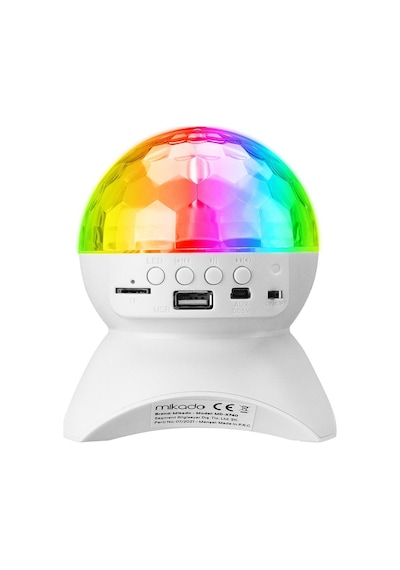 Mikado Md-x740 Beyaz Şarjlı Bt-tf Cart-usb Tavan Led Işıklı Disko Topu Speaker