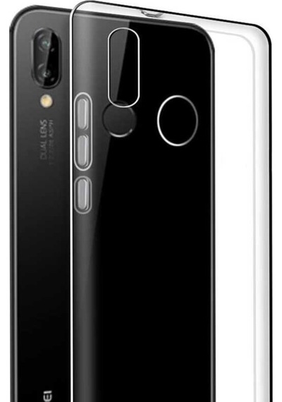 Huawei P20 Lite Kılıf Zore Şeffaf Ince Ve Esnek Süper Silikon Renksiz