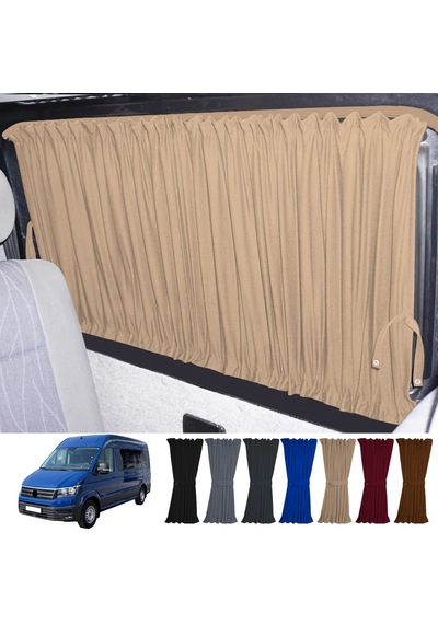 Pandami Volkswagen Crafter 2.nesil Uzun Şase 2018+ Uyumlu Krem Raylı Oto Perde Takımı