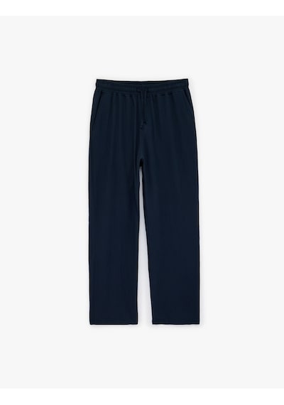Koton Regular Fit Cepli Krinkıl Beli Bağcıklı Chino Pantolon Lacivert 6sam40016nw Lacivert