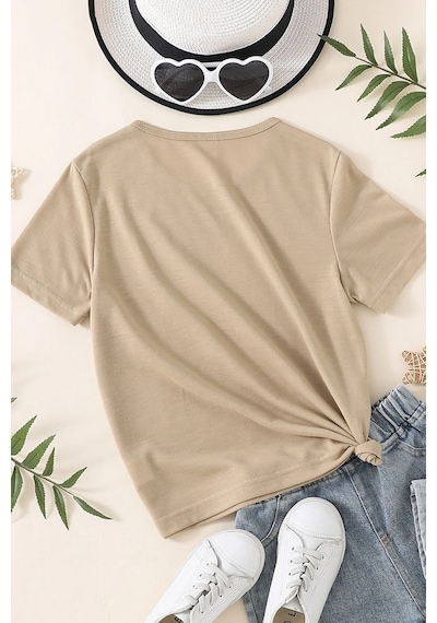 Uyguntarz Çocuk Sleep Panda Baskılı Pamuklu Tshirt Bej