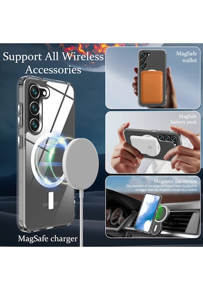 Newface Samsung Uyumlu Galaxy S23 Plus Kılıf Magneticsafe Şeffaf Silikon - Şeffaf Şeffaf