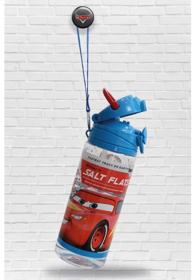 Cars Arabalar Baskılı Lisanslı 500 Ml Matara Suluk Kilitlemeli 1 Adet Süper Kalite Kırmızı
