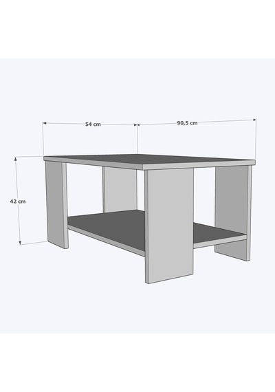 Bicabin Roma Dekoratif Orta Sehpa Garda Beyaz (Coffee Table)