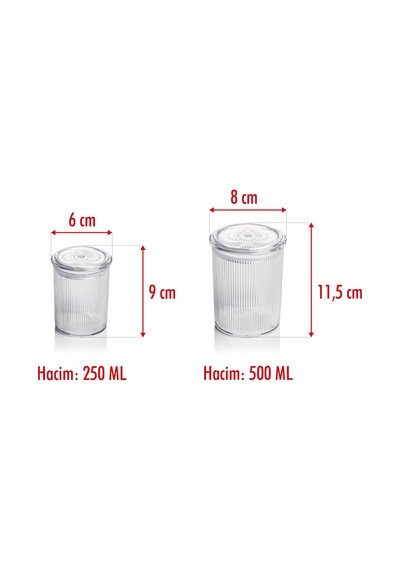 12'li Barok Yuvarlak 2 Boy Kavanoz Seti & Saklama Kabı & Erzak Kabı 6 500 Ml,6 250 Ml Sarı