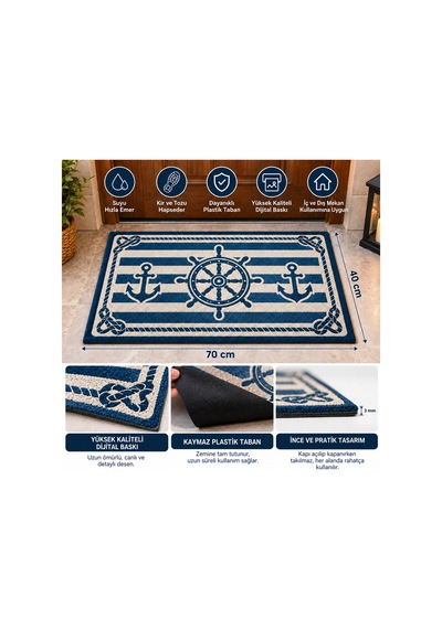 Marin Desenli Kapı Önü Paspası 40x70 Cm Kaymaz Plastik Tabanlı, Dijital Baskılı, Denizci Temalı Dekoratif Paspas Mavi - 939372681 Mavi Marin Desenli Kapı Önü Paspası 40x70 Cm Kaymaz Plastik Tabanlı, Dijital Baskılı, Denizci Temalı Dekoratif Paspas Mavi - 939372681 Mavi