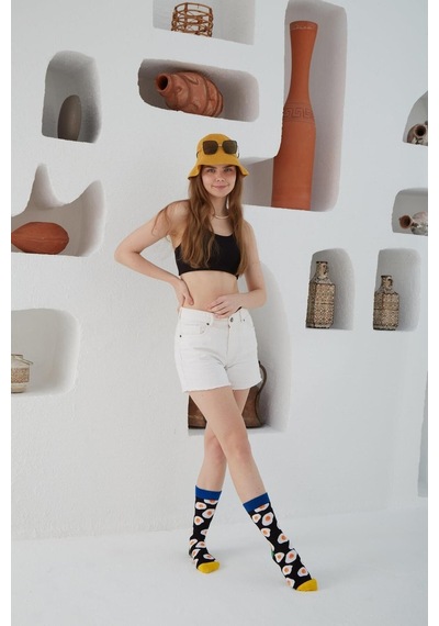 Carnaval Socks Yumurta Desenli Renkli Çorap Çok Renkli
