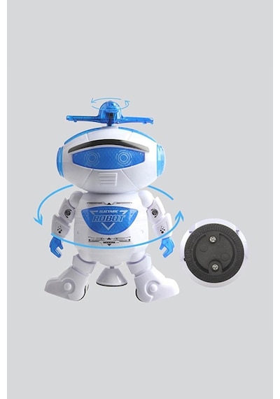 Pilli, Müzikli, Sesli, Işıklı Ve Dans Eden Pevaneli Oyuncak Robot 20 Cm.