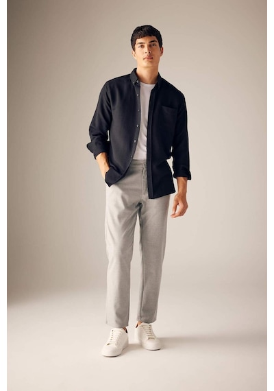 DeFacto Twill Chino Pantolon Slim Fit Dar Kesim Dar Paça Basic Düz Cepli B2091AX23AUGR390