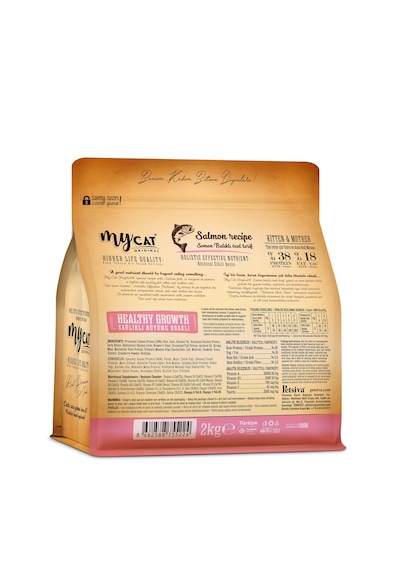 Mycat Az Tahıllı Somon Balıklı Yavru ve Anne Kedi Maması 2 KG