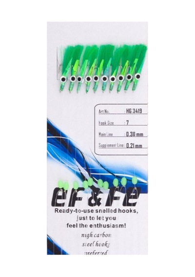 Effe Hg3419 Sabiki 10 İğneli Yeşil Çapari No: 7