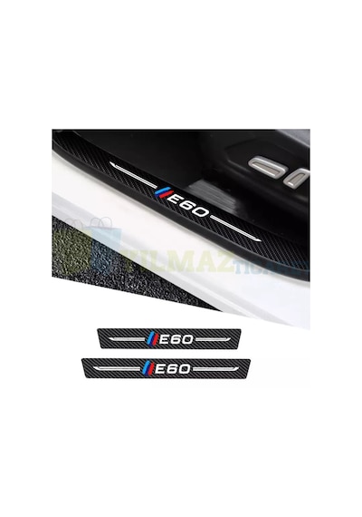 Bmw M E60 Logo Karbon Kapı Eşiği Etiket Oto Sticker 4 Parça