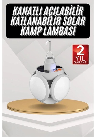 Kamp Lambası Güneş Enerjili Solar 5 Kanatlı Katlanır Lamba Karan Krgltgsxvv8rhly49bs