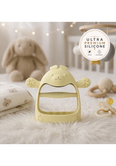 Tgm Baby Ultra Premium Silikon Tavşan Eldiveni Diş Kaşıyıcı Özel Taşıma Kablı Bej