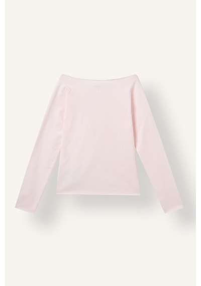 Defacto Slim Fit Büyük Yaka Reglan Uzun Kollu Basic Tişört Kız Çocuk I8377a826aupn344 Pembe-pn344