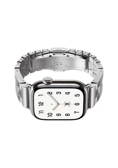 Apple Uyumlu  Watch  10 46mm Redclick Krd-125 Oto Klipsli Metal Kordon Strap Kayış