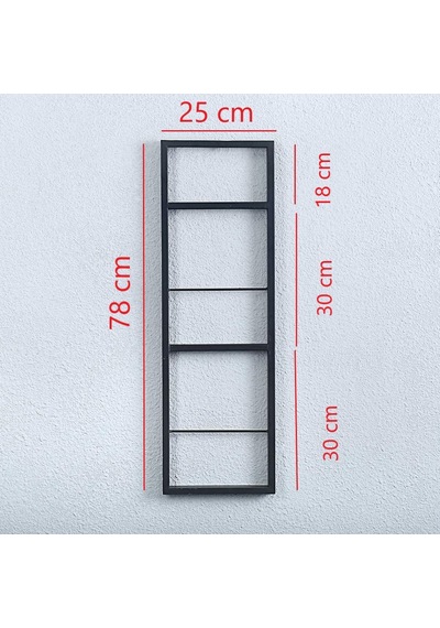 Metal Duvar Rafı Ahşap Kütük Uyumlu Kitaplık