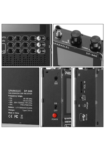 Sparkelec Dp-666 Tef6686 Tam Bant Radyo