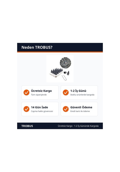 Trobus Sökme Aparatlı Sivri Bijon Kapağı Seti 20 Adet 19 Mm Gri