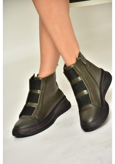Fox Shoes T555130103 Haki Hakiki Deri Comfort Ortopedik Taban Kadın Bot Haki-hakiki Deri Haki Fox Shoes T555130103 Haki Hakiki Deri Comfort Ortopedik Taban Kadın Bot Haki-hakiki Deri Haki