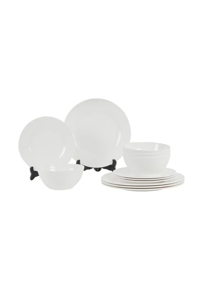Kampa Blanco 12 Parça Melamin Yemek Takımı Beyaz