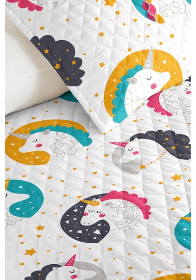 Evimde Bambaşka Unicorn Pastel Kız Çocuk Pike Takımı-yıldızlı Turkuaz Antrasit Bebek Odası Yatak Örtüsü-160x220 CM Evimde Bambaşka Unicorn Pastel Kız Çocuk Pike Takımı-yıldızlı Turkuaz Antrasit Bebek Odası Yatak Örtüsü-160x220 CM