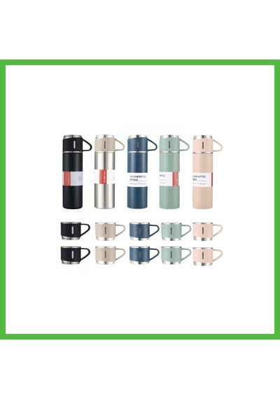 Vaveni 500 Ml 3 Kupalı Termos 1 Adet Arz Çok Renkli