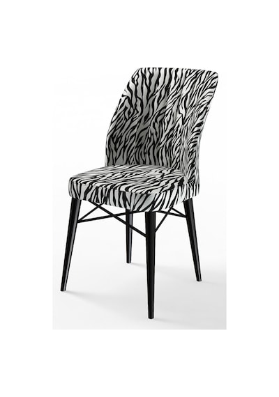 Canisa Concept Canisa Flex Serisi Sandalye Zebra Desen Sandalye Siyah Gürgen Ayaklı Sandalye Zebra Desen Ayaklar Siyah