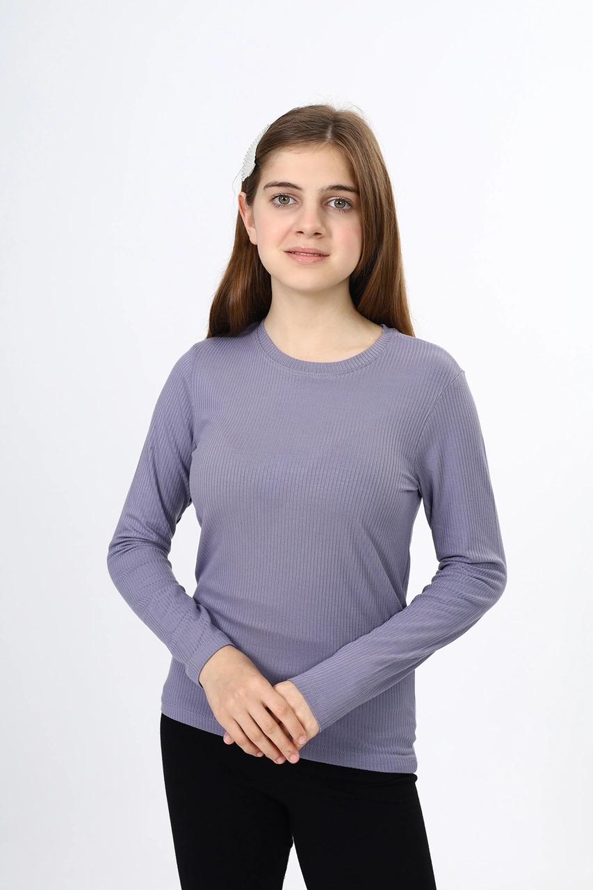 Toontoy Kids Toontoy Kız Çocuk Okul Tişört Gri