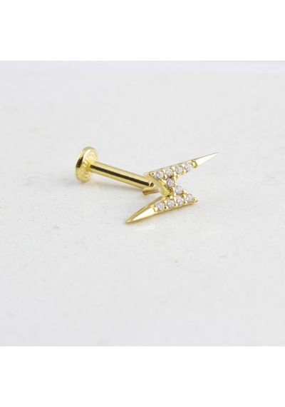 Glorria Altın Şimşek Tragus Piercing Çok Renkli 70555533