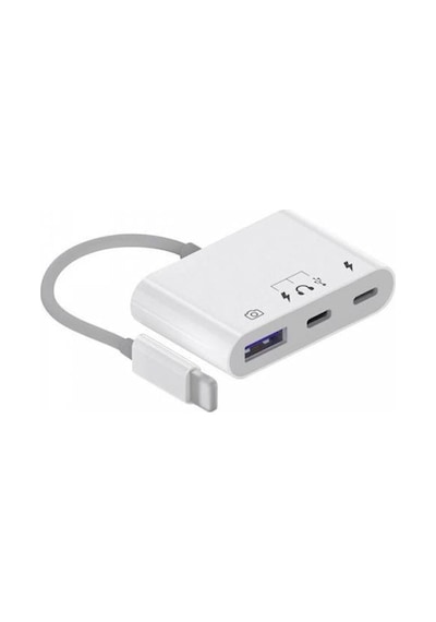Polham Apple Uyumlu iPad Ve iPhone Lightning Usb Okuyucu Type C Şarj Kulaklık Dönüştürücü Kablosu