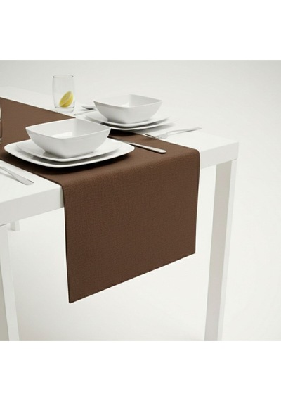 100% Pamuk Kumaş Kahverengi Runner 40x140