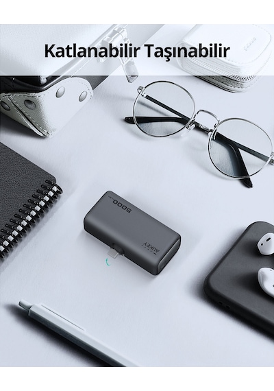 Aukey Pb-y59-gy Spark Mini 5000 Mah Portatif Type-c Powerbank - Gri