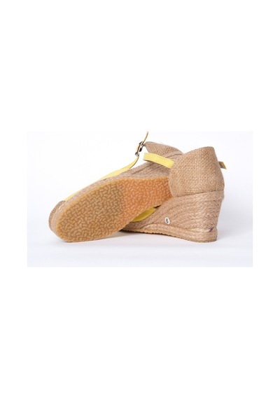 Star Tombis Burnu Hasır Dolgu Topuk Sarı Keten Hasır Espadril ES1005-1005 Sarı