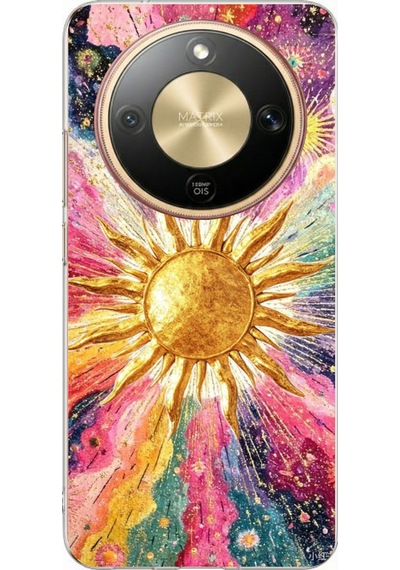Honor Magic 8 Lite Uyumlu Psikedelik Galaksi Ve Güneş Desenli Baskılı Silikon Kılıf Renkli