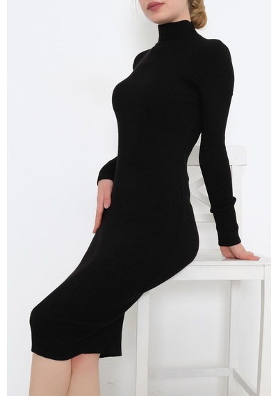 Bensu Store - Yarım Balıkçı Elbise Siyah - 10072.1612. 001