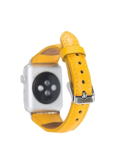Bouletta Apple Uyumlu  Watch Ince Deri Kordon 38-40-41 MM Sarı