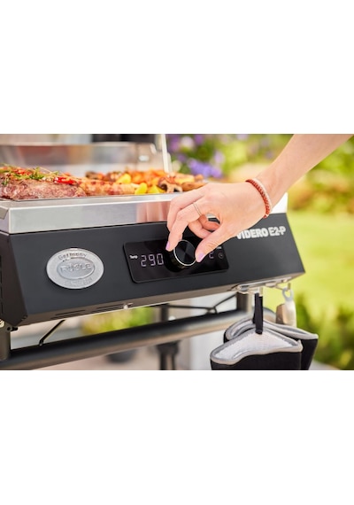 Rösle Videro E2-p Taşınabilir Elektrikli Barbekü 25582 / Camlı Kapak, Sıcak Tutma Izgarası, Toz Boyalı Çelik, Diğer