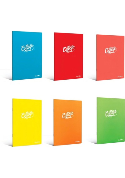 Çınar College A5 40 Yaprak Plastik Kapak Dikişli Defter 2 Çizgili+2 Kareli