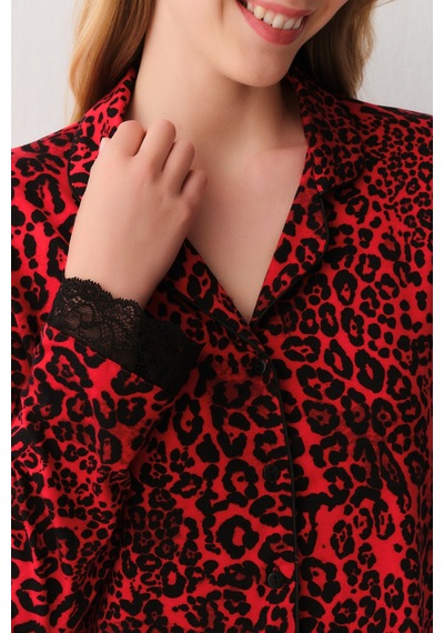 Suwen Splendid Gömlek Yaka Pijama Takımı M