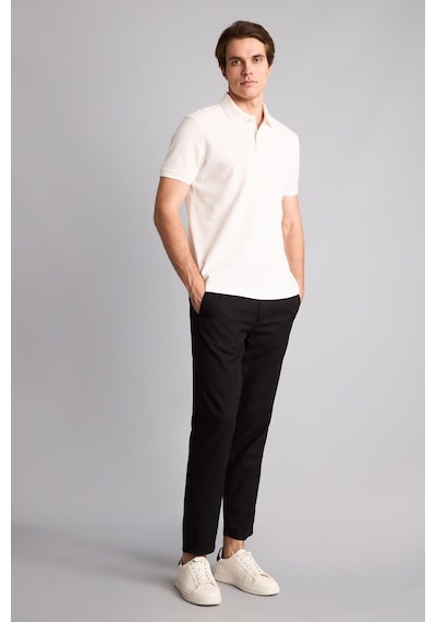 Defacto Regular Fit Polo Yaka Pike Kısa Kollu Tişört E9504ax25smwt32 Beyaz