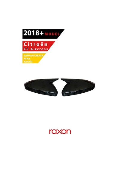 Citroën C5 Aircross 2018+ Batman & Yarasa Ayna Kapağı Parlak Piano Black Sport