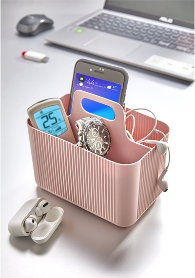 3 Bölmeli Tutmalı Düzenleyici Çok Amaçlı Organizer 16.5 X 10.5 Cm Plastik 10 X 15 Pembe Tr Diğer