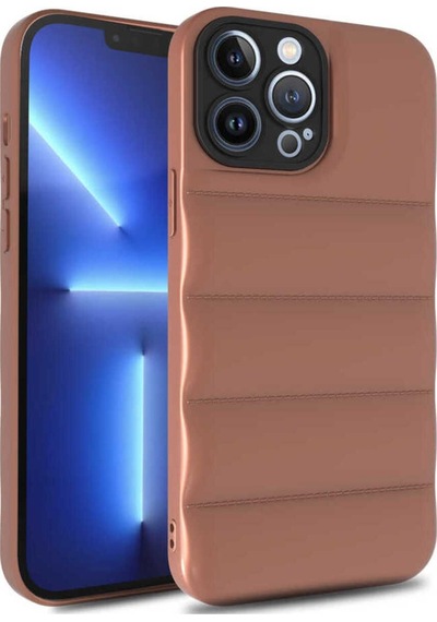 Apple Uyumlu iPhone 12 Pro Max Kılıf Zore Kasis Kapak Kahverengi
