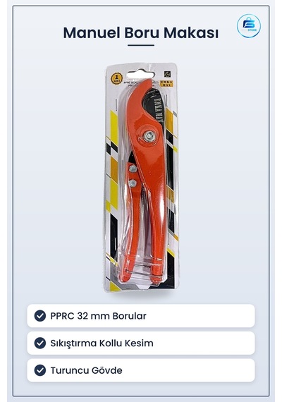 Manuel Boru Makası Pprc 32 Mm Kesici Plastik Kesme Hırdavat Malze