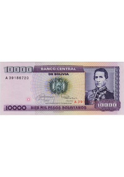 Bolivya 10.000 Peso 1984 Çil.